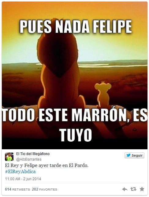 Abdicación del Rey humor twets