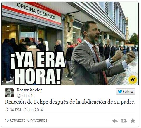 Abdicación del rey humor twets